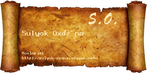 Sulyok Oxána névjegykártya